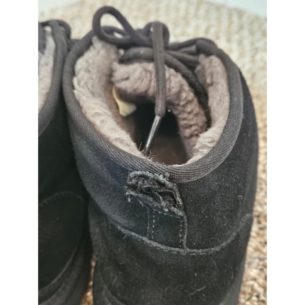 UGG Neumel Chukka Boots Men’s 10 Black Suede Shearling Lined 3236 - Picture 11 of 16